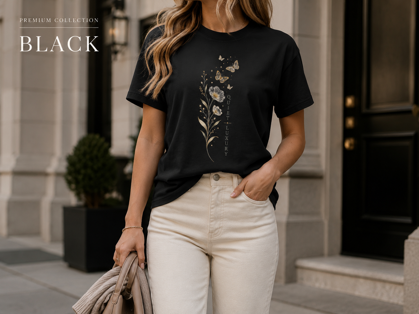 Quiet Luxury — Golden Botanical Tee