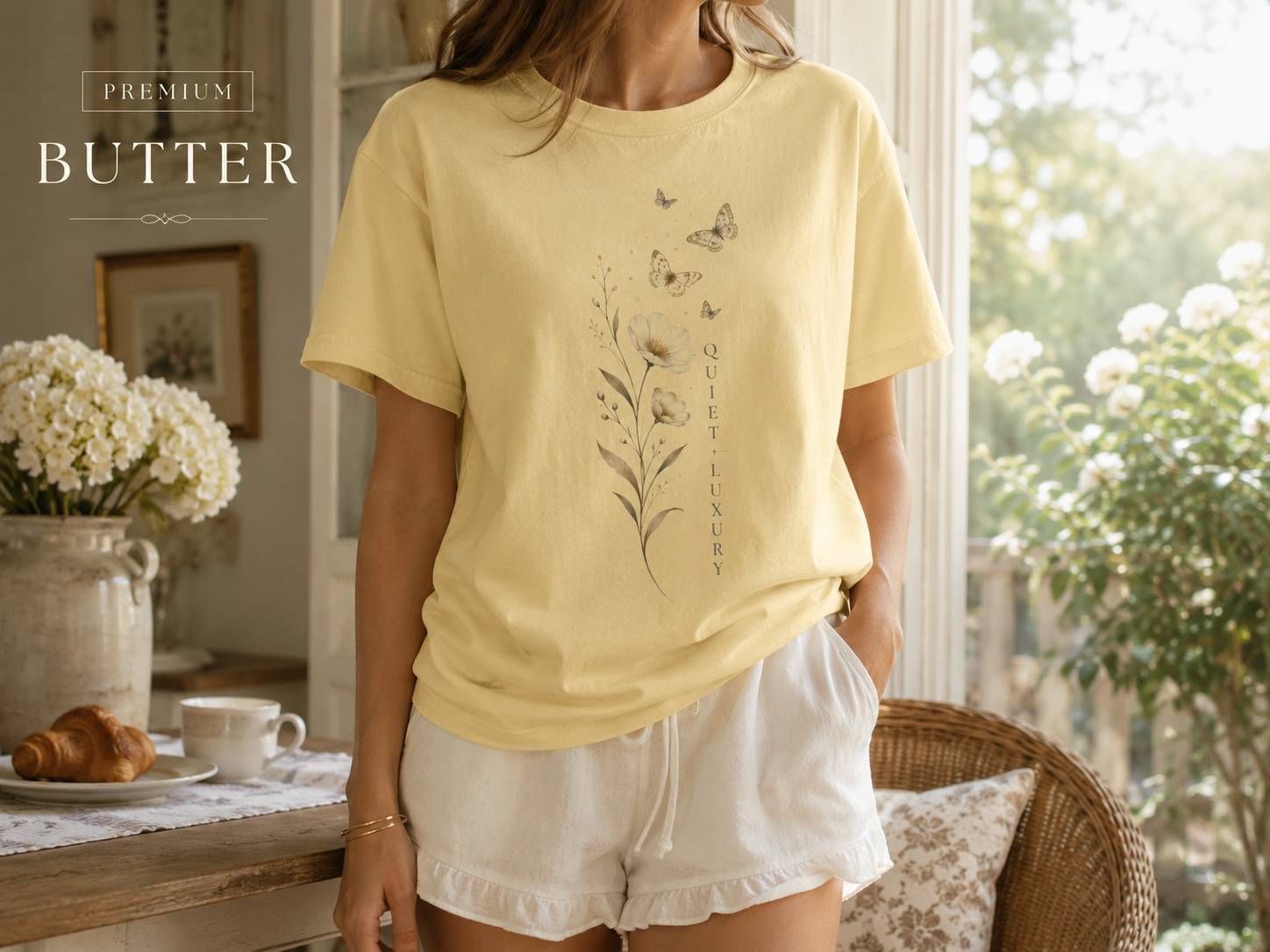 Quiet Luxury — Golden Botanical Tee