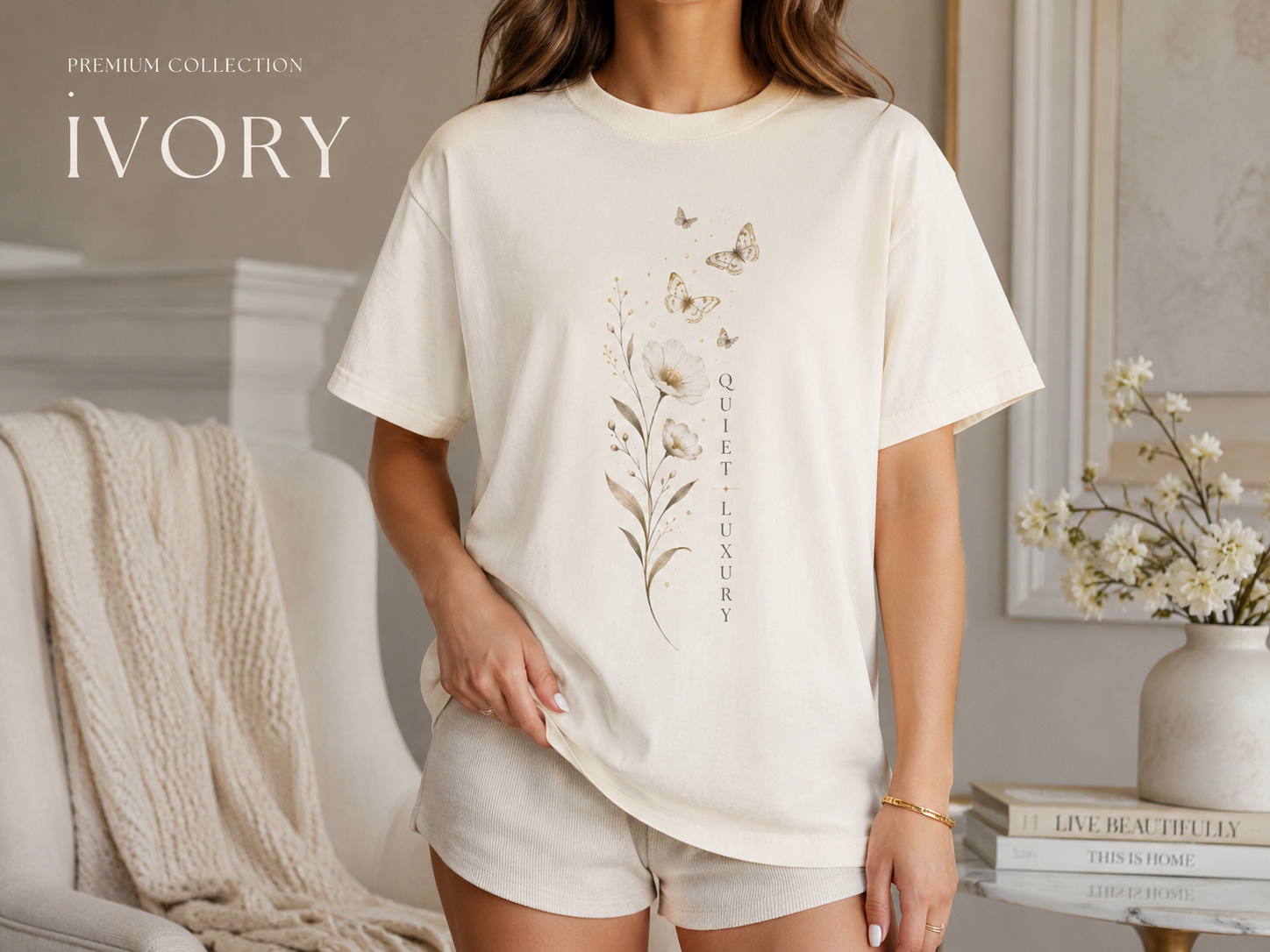Quiet Luxury — Golden Botanical Tee