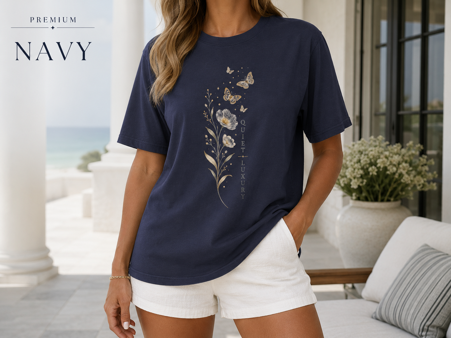 Quiet Luxury — Golden Botanical Tee