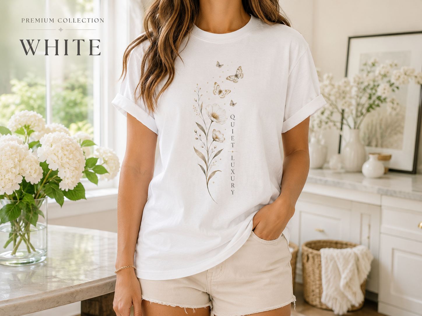 Quiet Luxury — Golden Botanical Tee