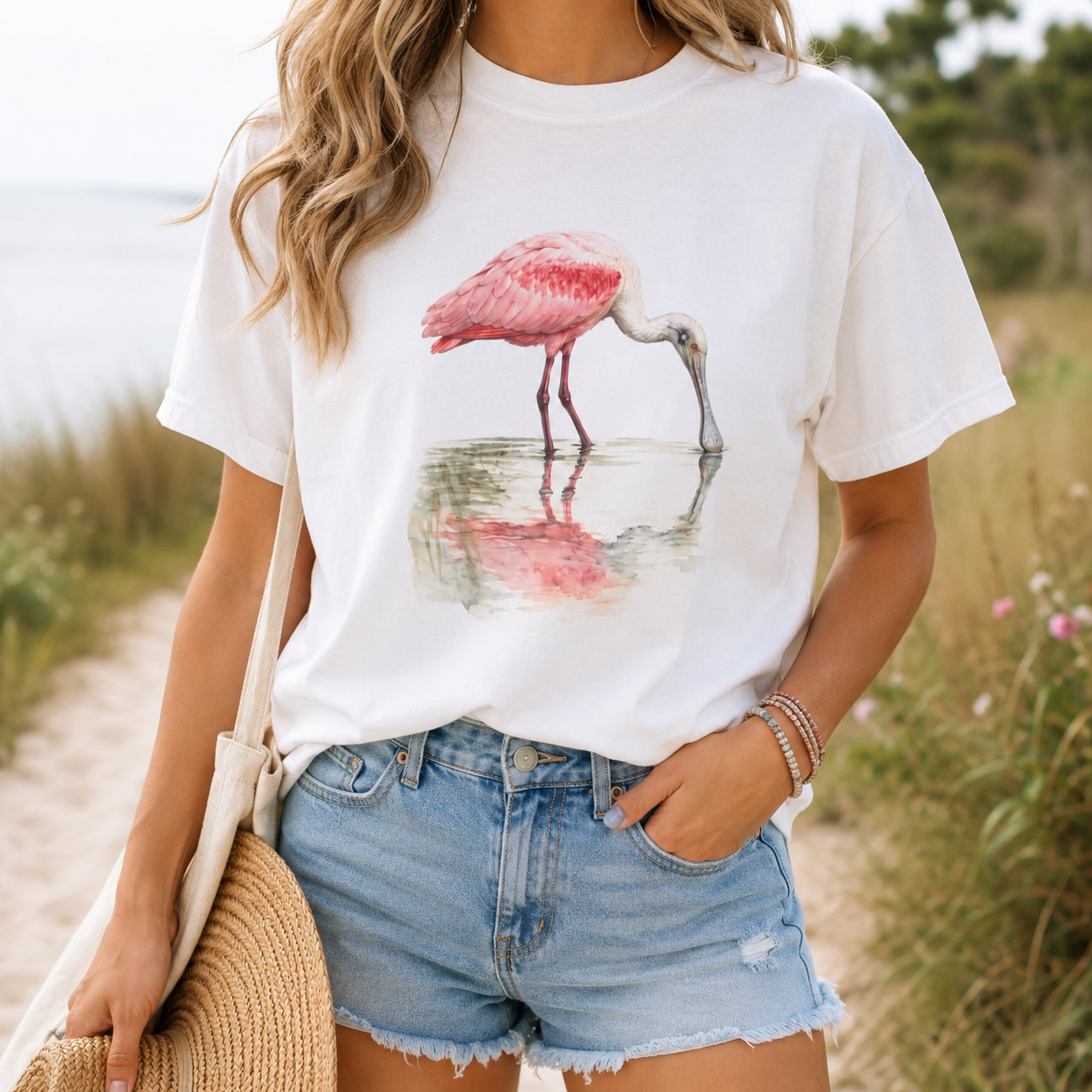 Roseate Spoonbill at the Shallows Tee