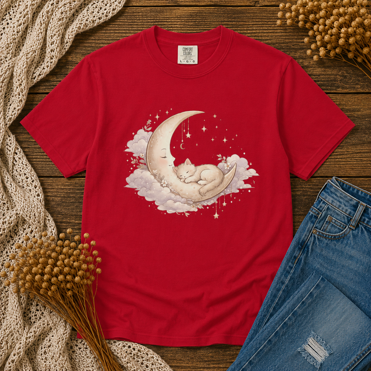 Sleeping Kitten Moon Tee