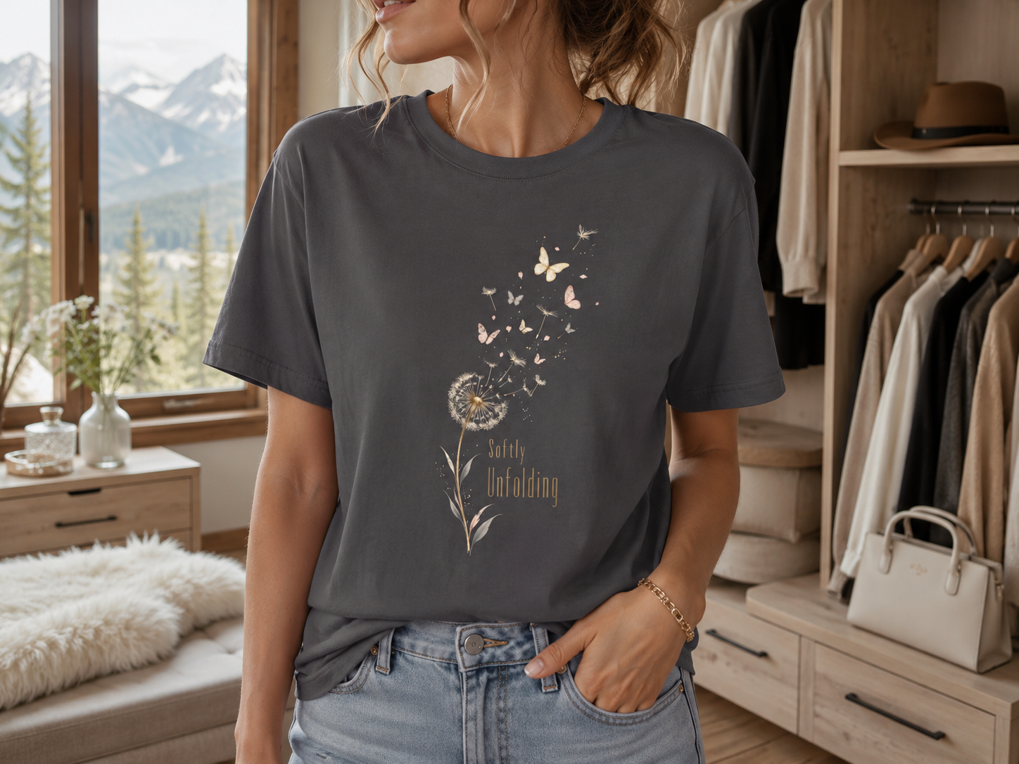 Softly Unfolding Premium Butterfly Tee