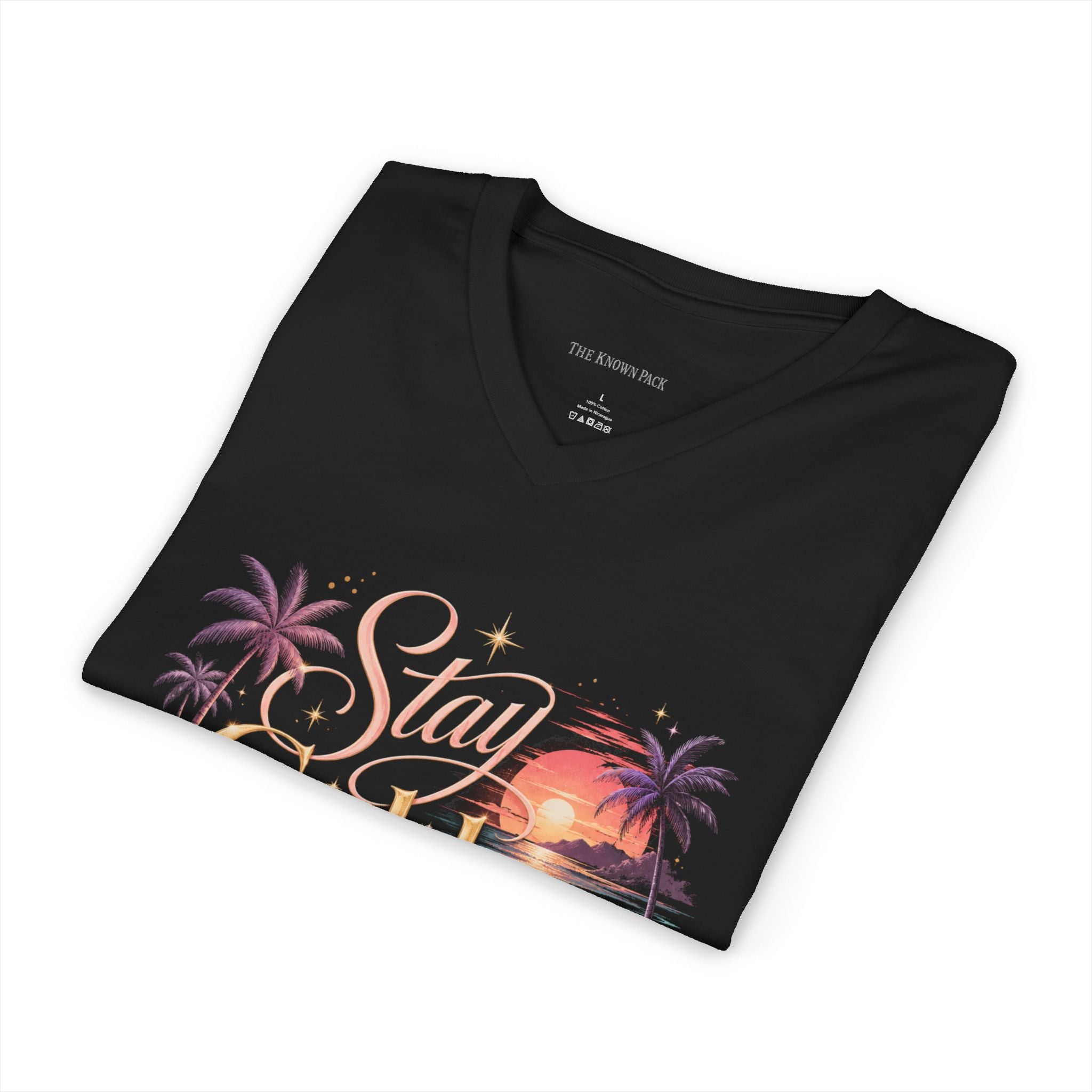Stay Golden by the Sea - V-Neck Tee