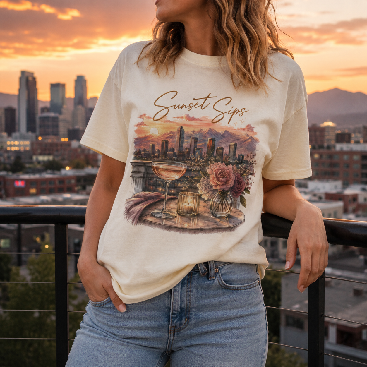 Sunset Sips — Denver Edition Tee