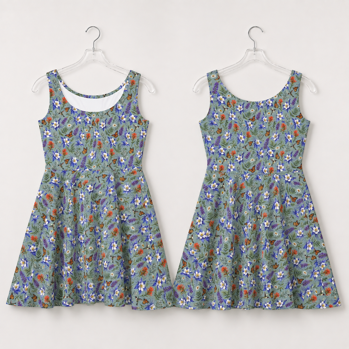 Alpine Meadow Watercolor Wildflower Dress