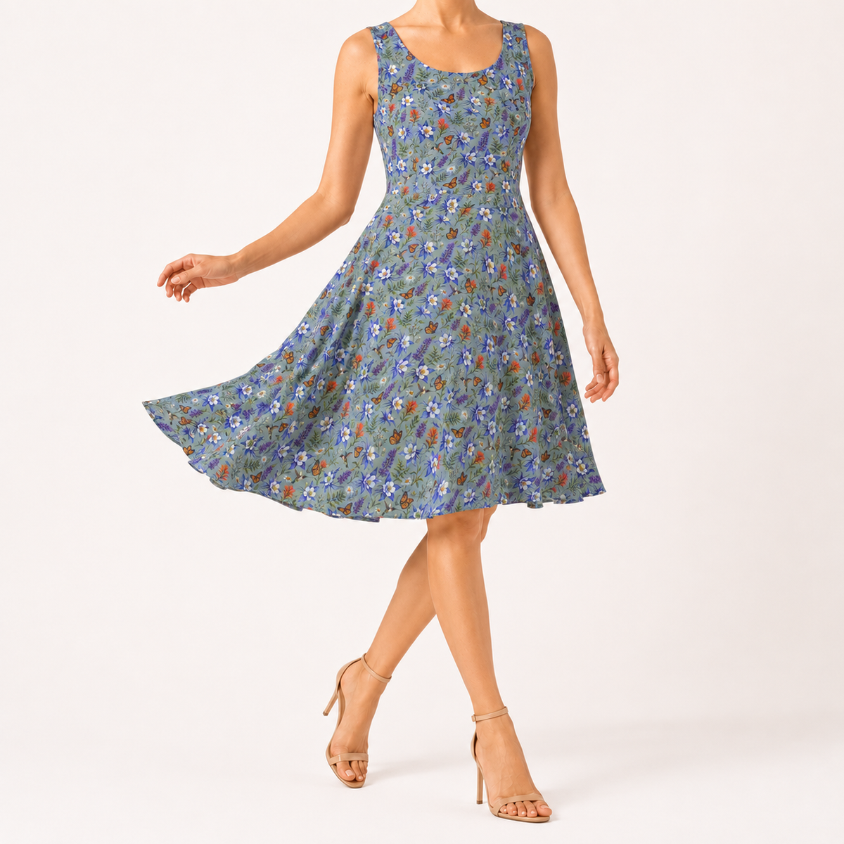 Alpine Meadow Watercolor Wildflower Dress