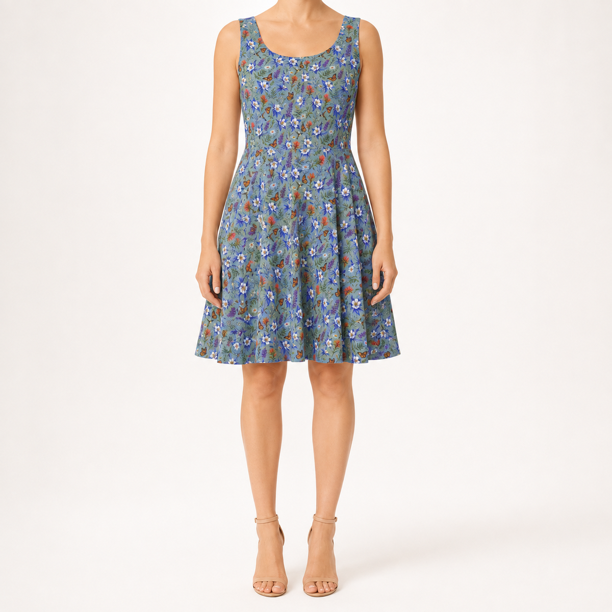 Alpine Meadow Watercolor Wildflower Dress