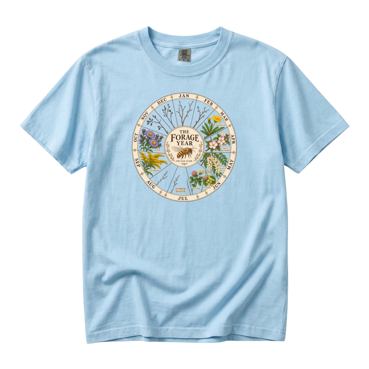 The Forage Year — Beekeeping Botanical Calendar T-Shirt