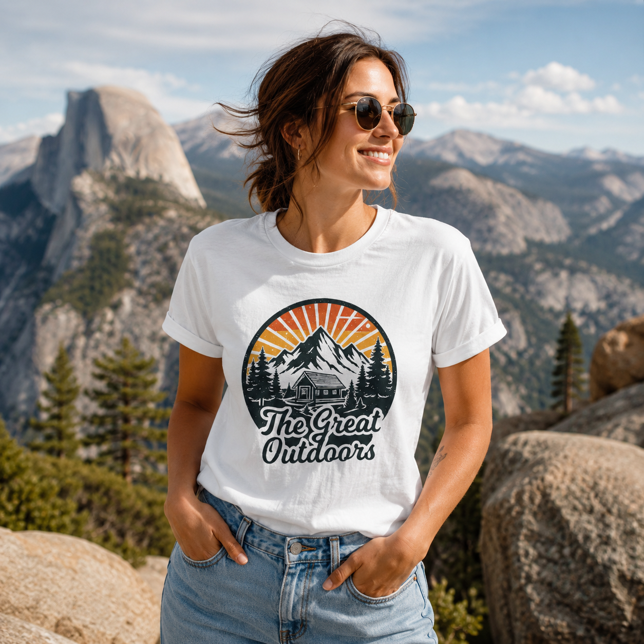 The Great Outdoors - Retro Mountain Cabin Tee