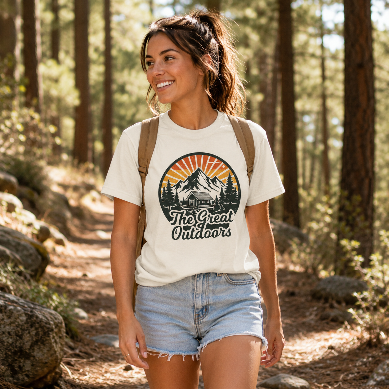 The Great Outdoors - Retro Mountain Cabin Tee
