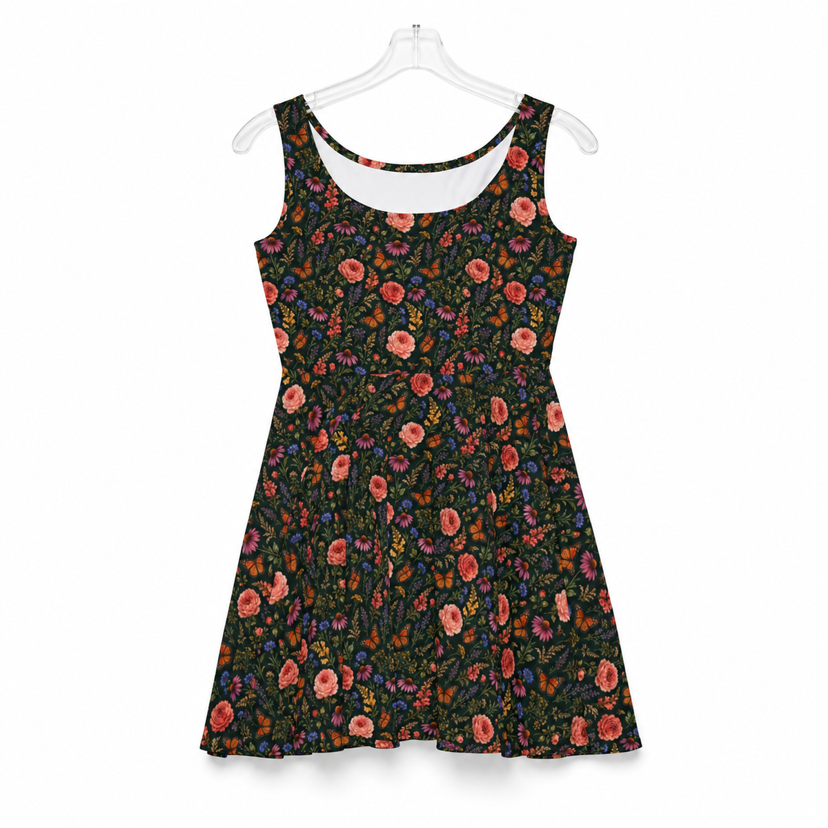 Midnight Meadow Watercolor Wildflower Dress