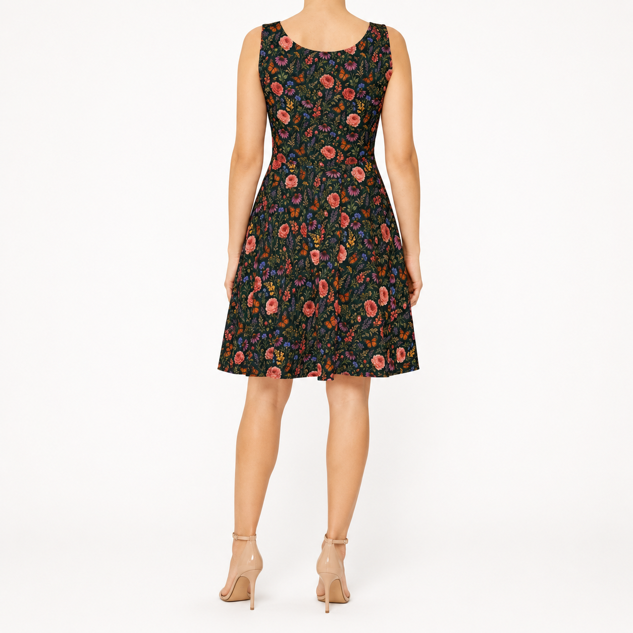 Midnight Meadow Watercolor Wildflower Dress