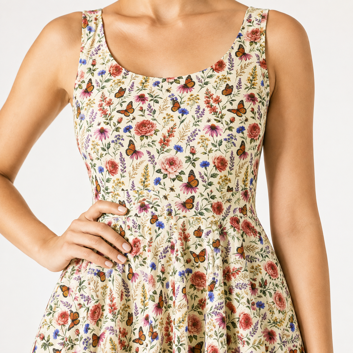 Morning Meadow Watercolor Wildflower Dress