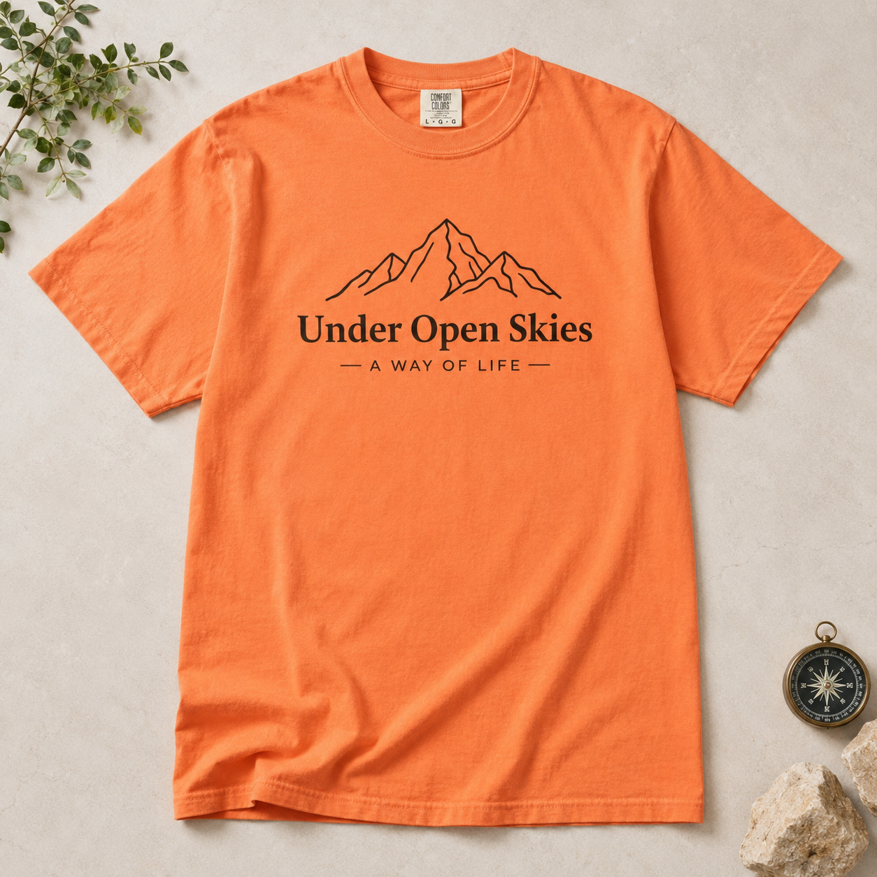 Under Open Skies - Minimalist Mountain Tee