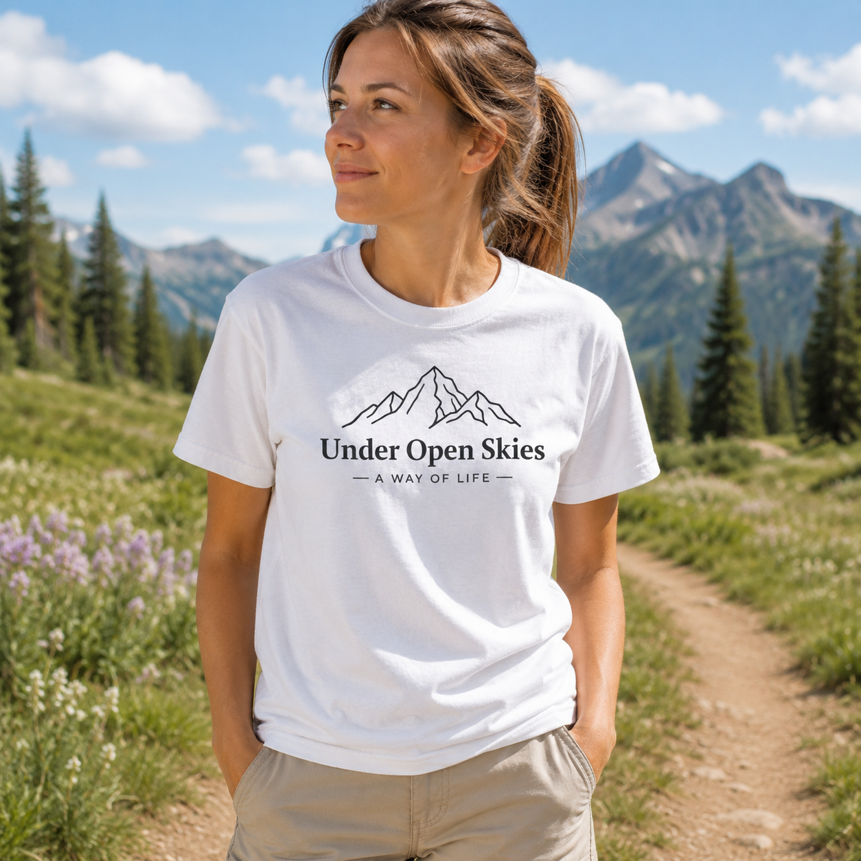 Under Open Skies - Minimalist Mountain Tee