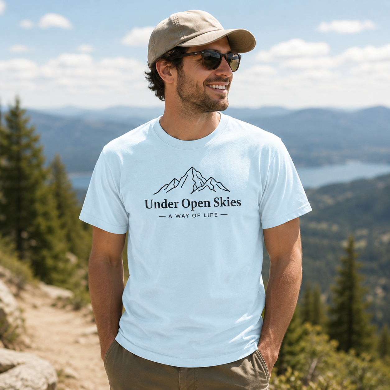 Under Open Skies - Minimalist Mountain Tee