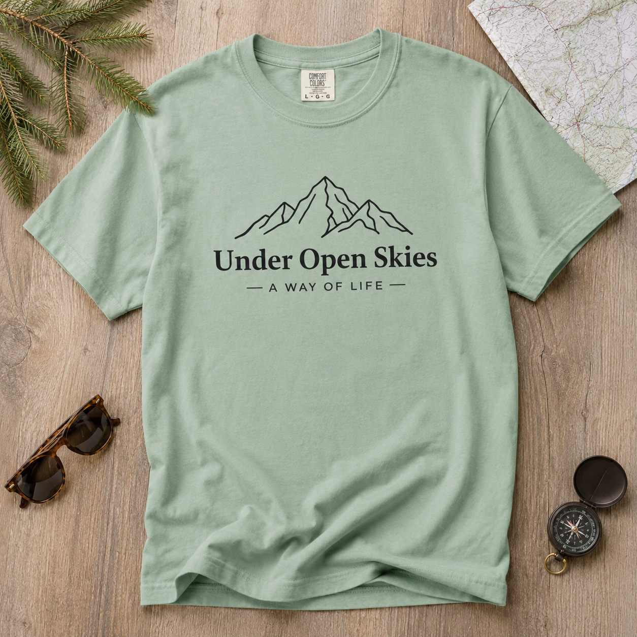 Under Open Skies - Minimalist Mountain Tee