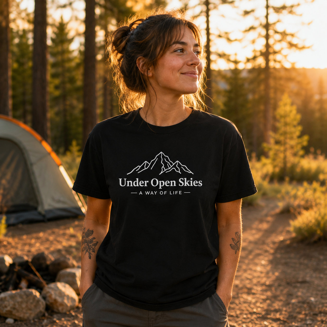 Under Open Skies - Minimalist Mountain Tee
