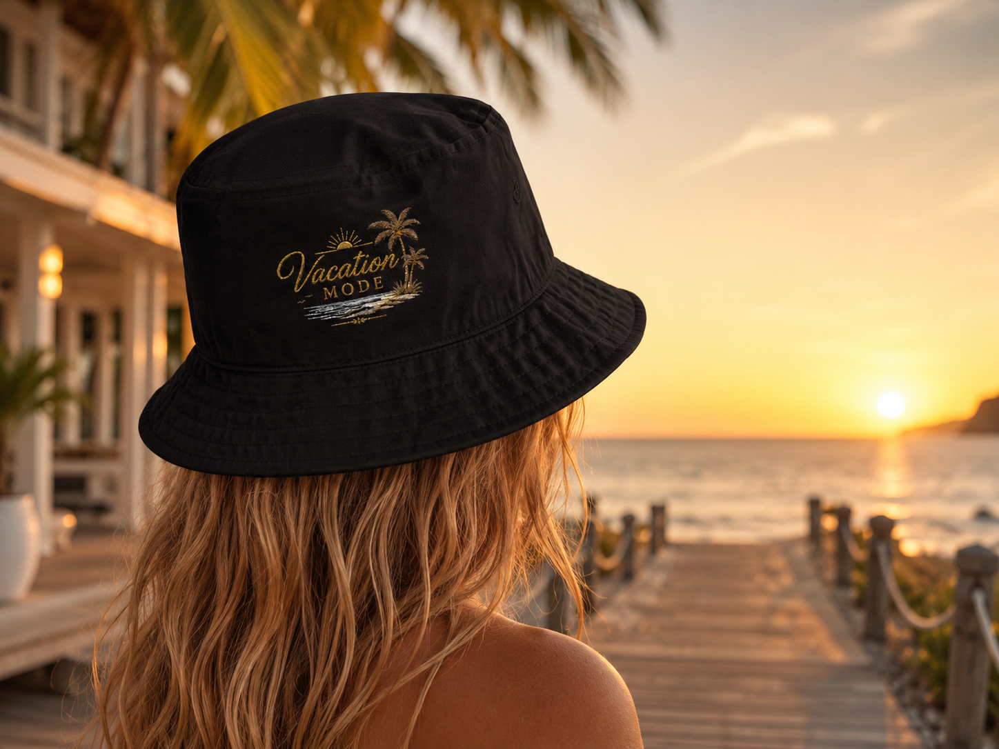 Vacation Mode - Embroidered Bucket Hat