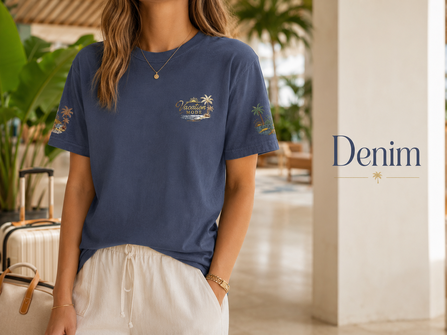 Vacation Mode — Embroidered Garment-Dyed Tee