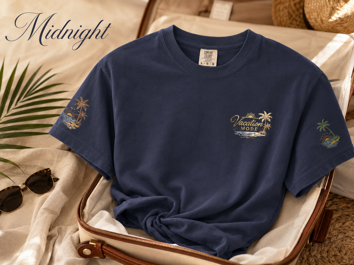 Vacation Mode — Embroidered Garment-Dyed Tee