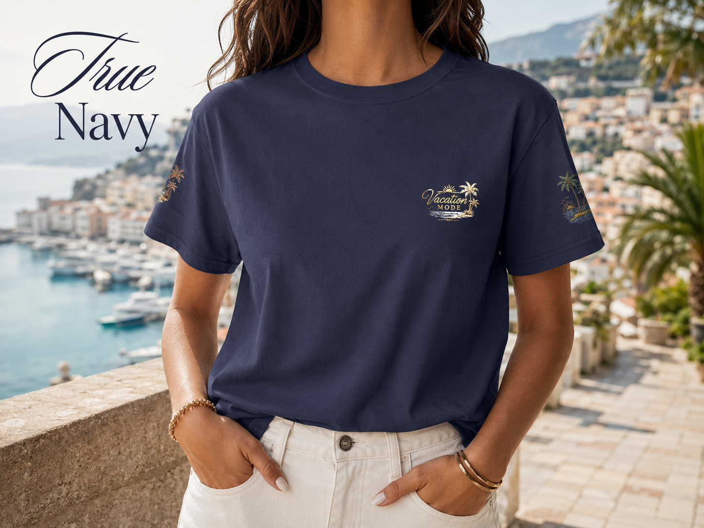 Vacation Mode — Embroidered Garment-Dyed Tee