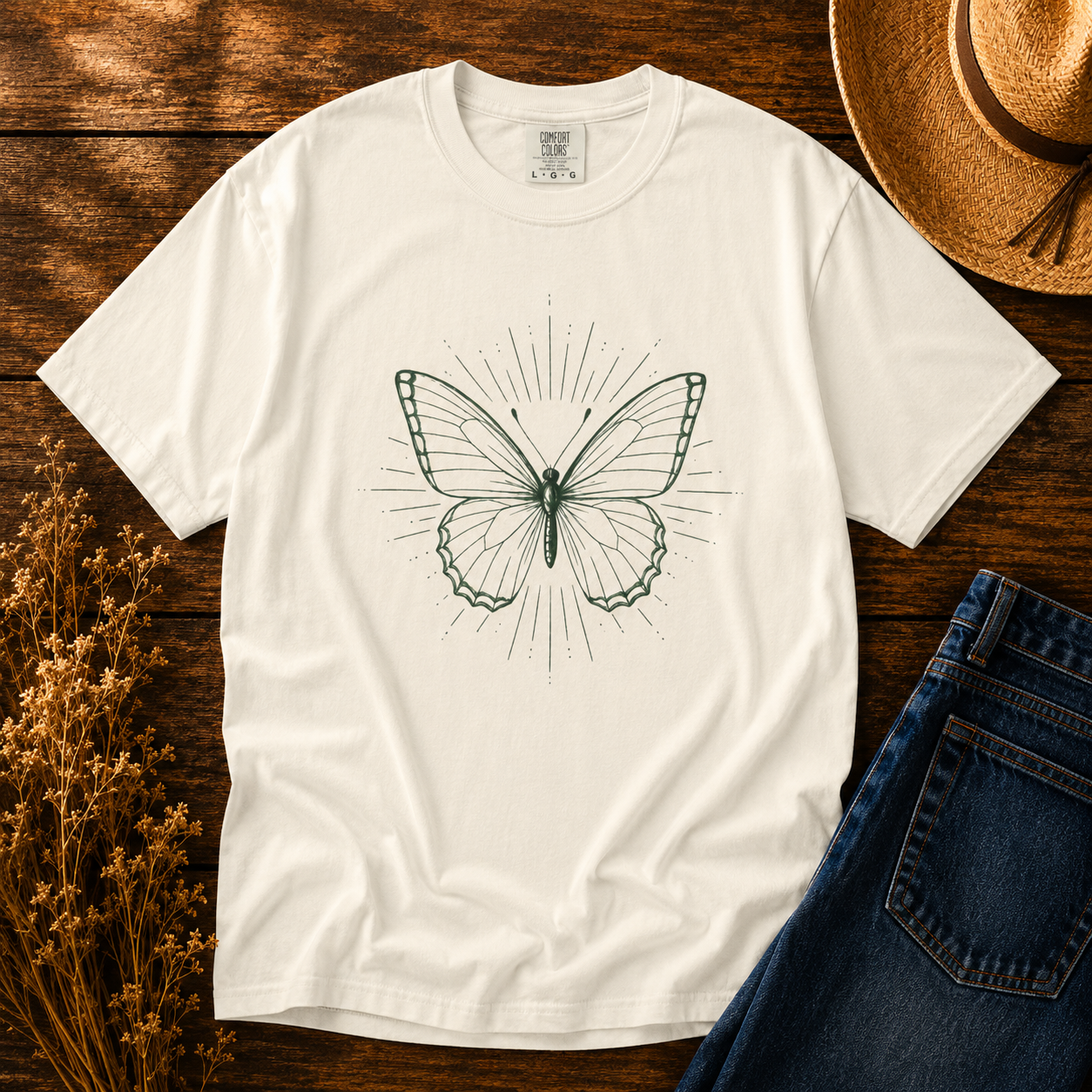 Vintage Butterfly Sketch Tee