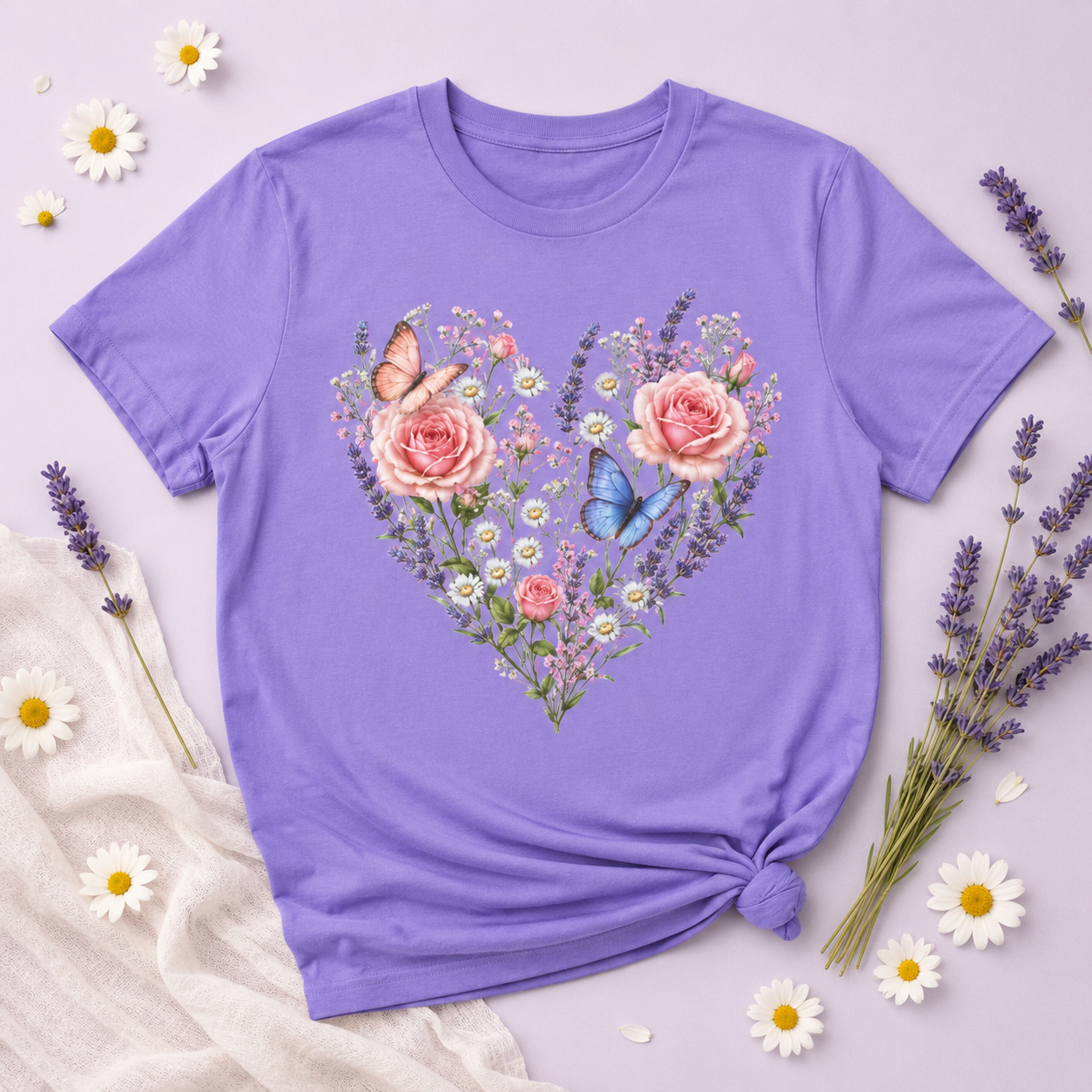 Wildflower Heart - Floral & Butterfly Botanical Tee