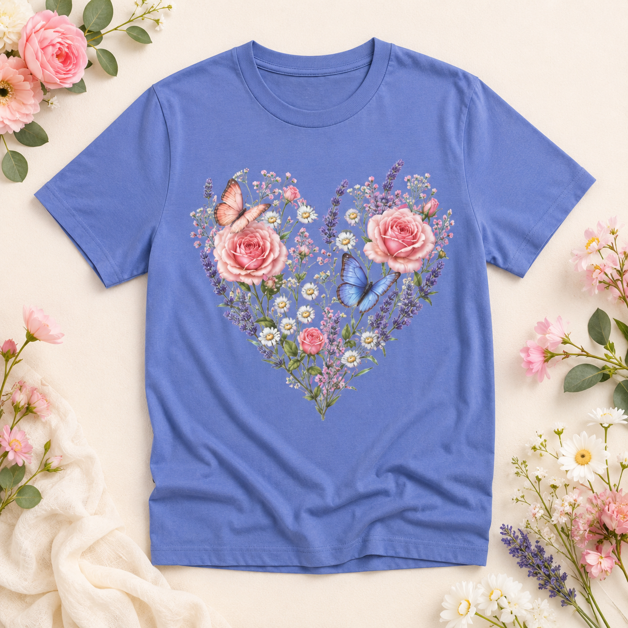 Wildflower Heart - Floral & Butterfly Botanical Tee
