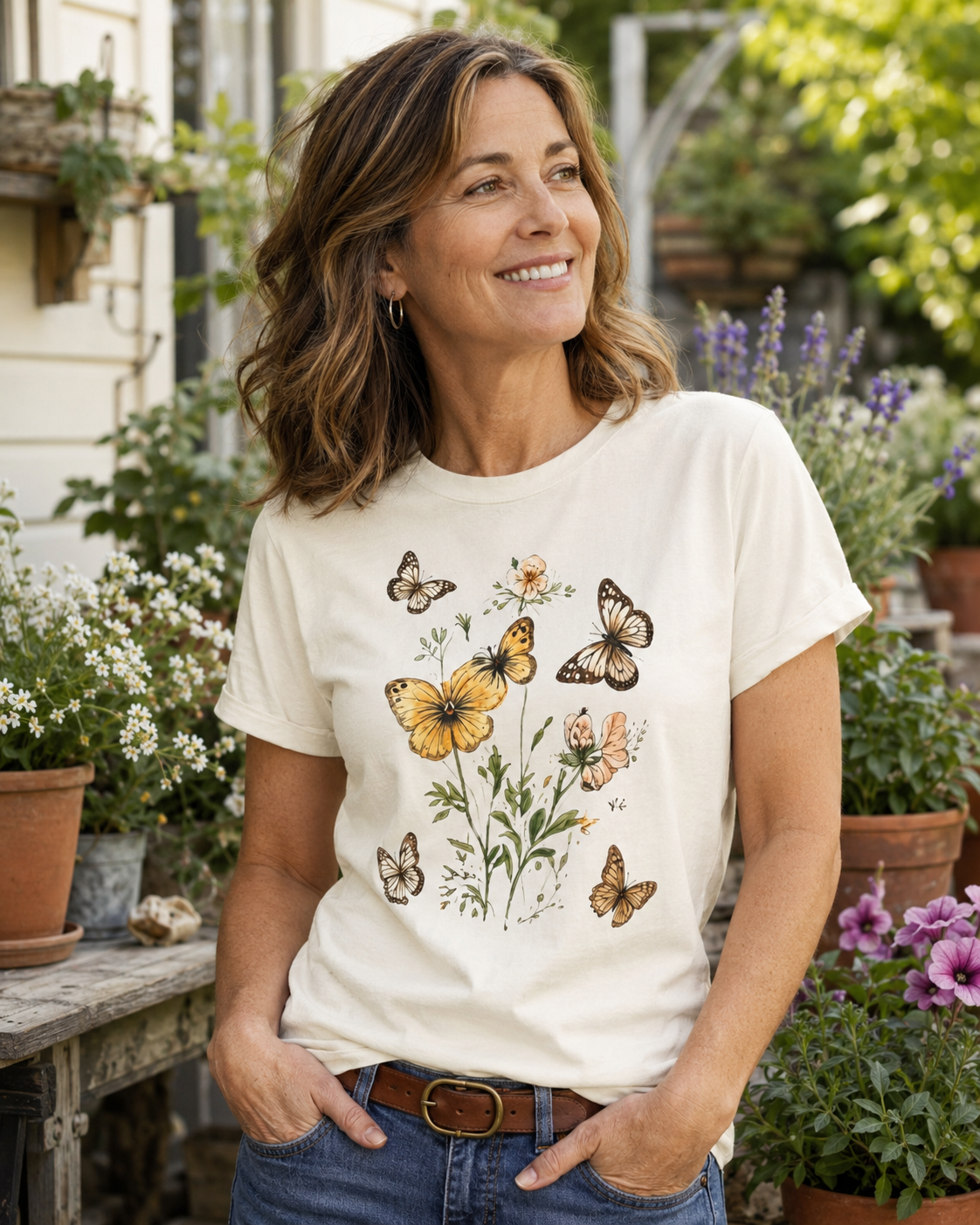 Watercolor Butterfly Garden Tee