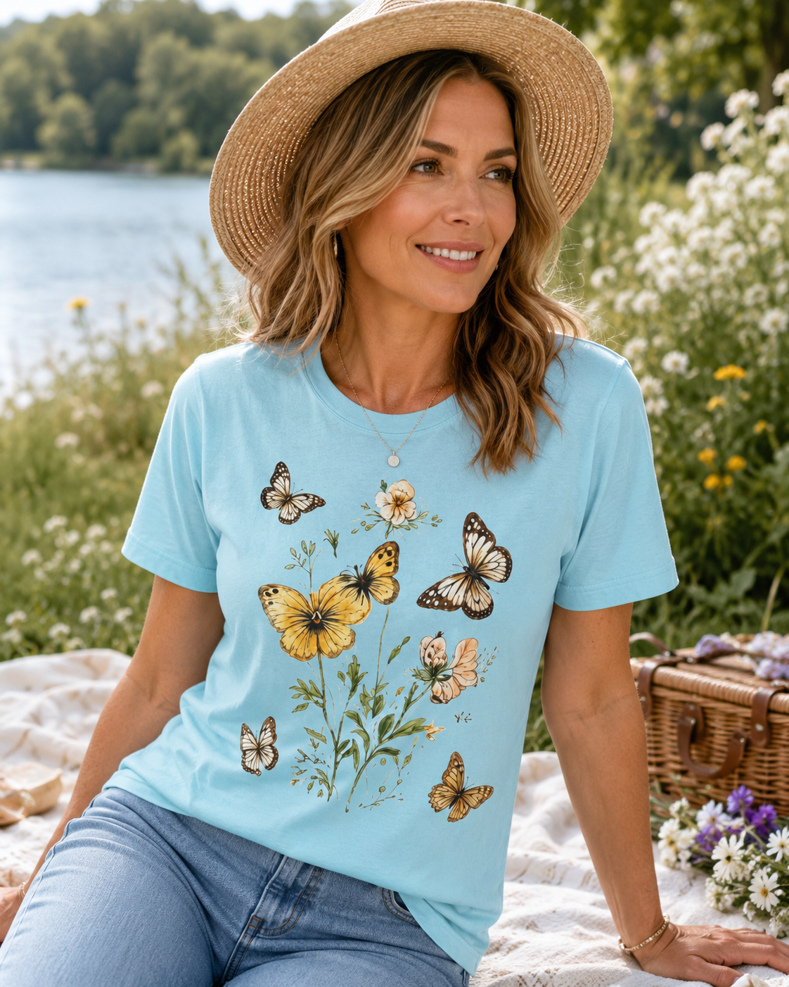 Watercolor Butterfly Garden Tee