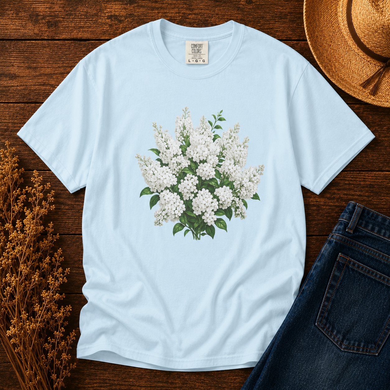 White Lilac Bouquet Tee