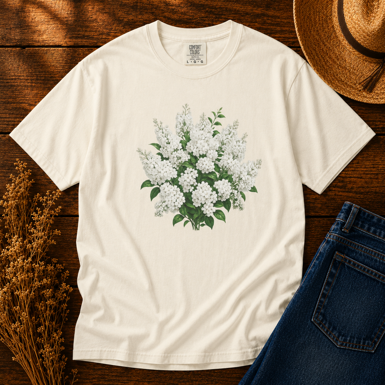 White Lilac Bouquet Tee