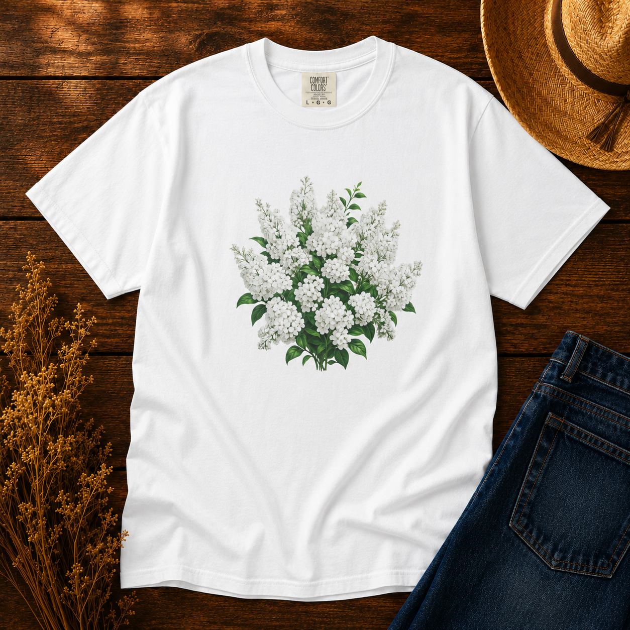 White Lilac Bouquet Tee