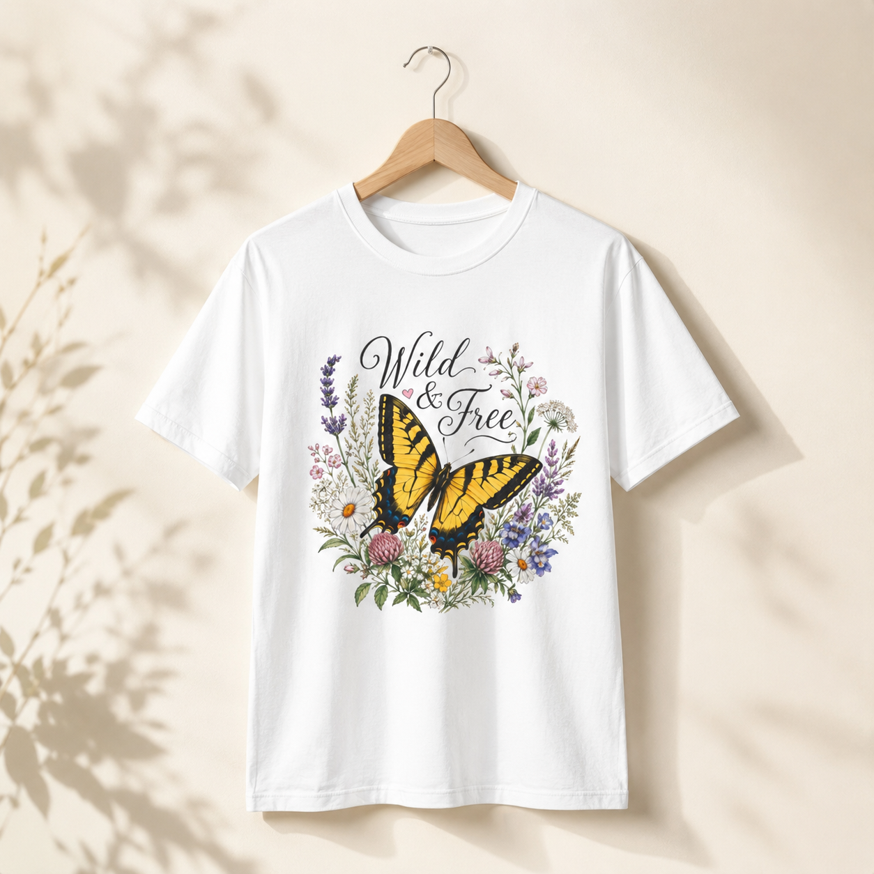 Wild & Free - Butterfly Wildflower Tee