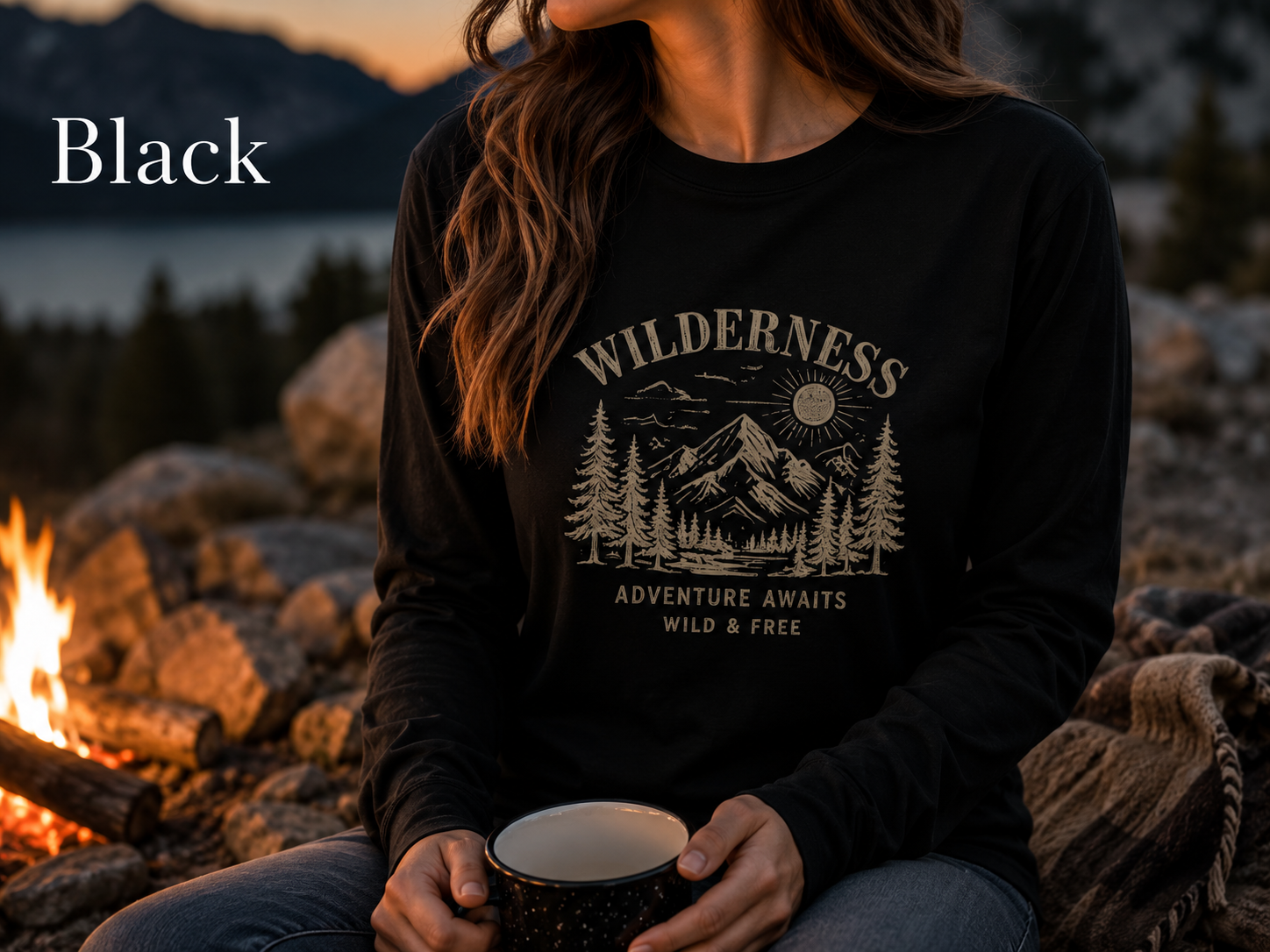 Wilderness Adventure Awaits — Heavyweight Long Sleeve Tee