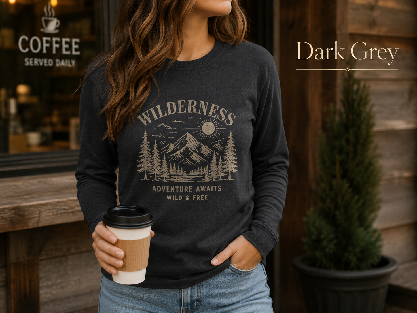 Wilderness Adventure Awaits — Heavyweight Long Sleeve Tee