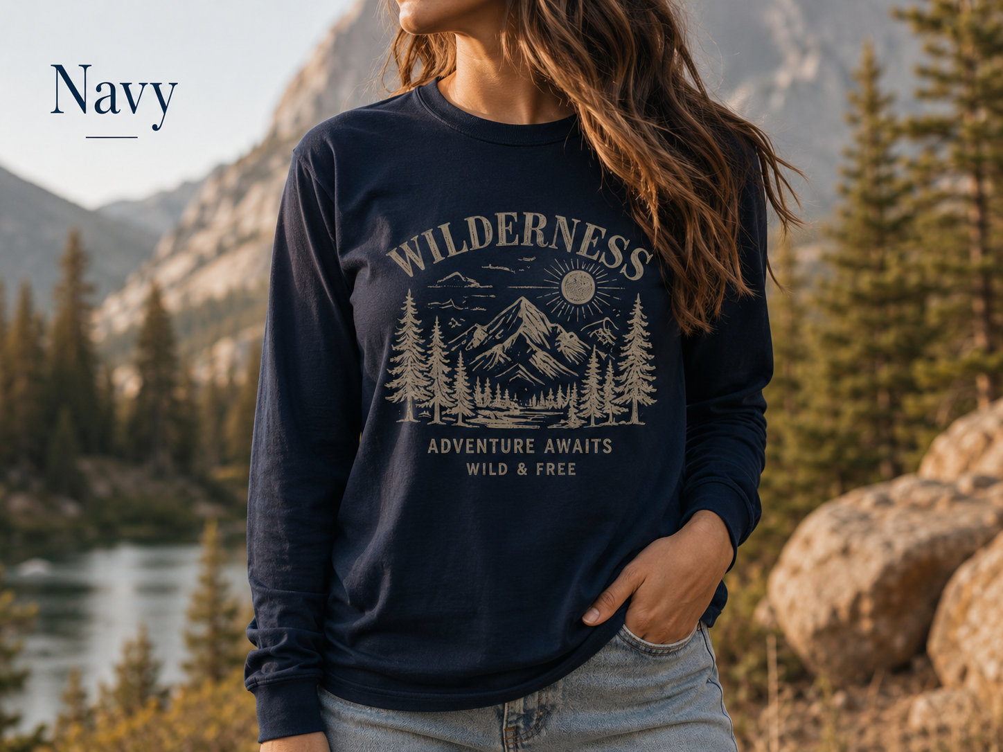 Wilderness Adventure Awaits — Heavyweight Long Sleeve Tee