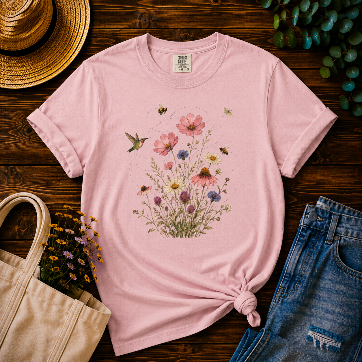 Wildflower Bouquet Hummingbird Tee