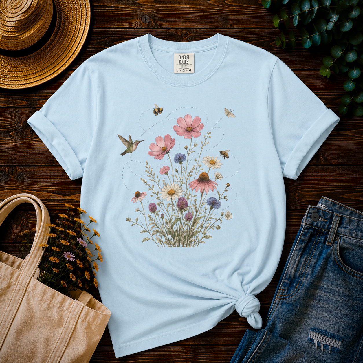 Wildflower Bouquet Hummingbird Tee