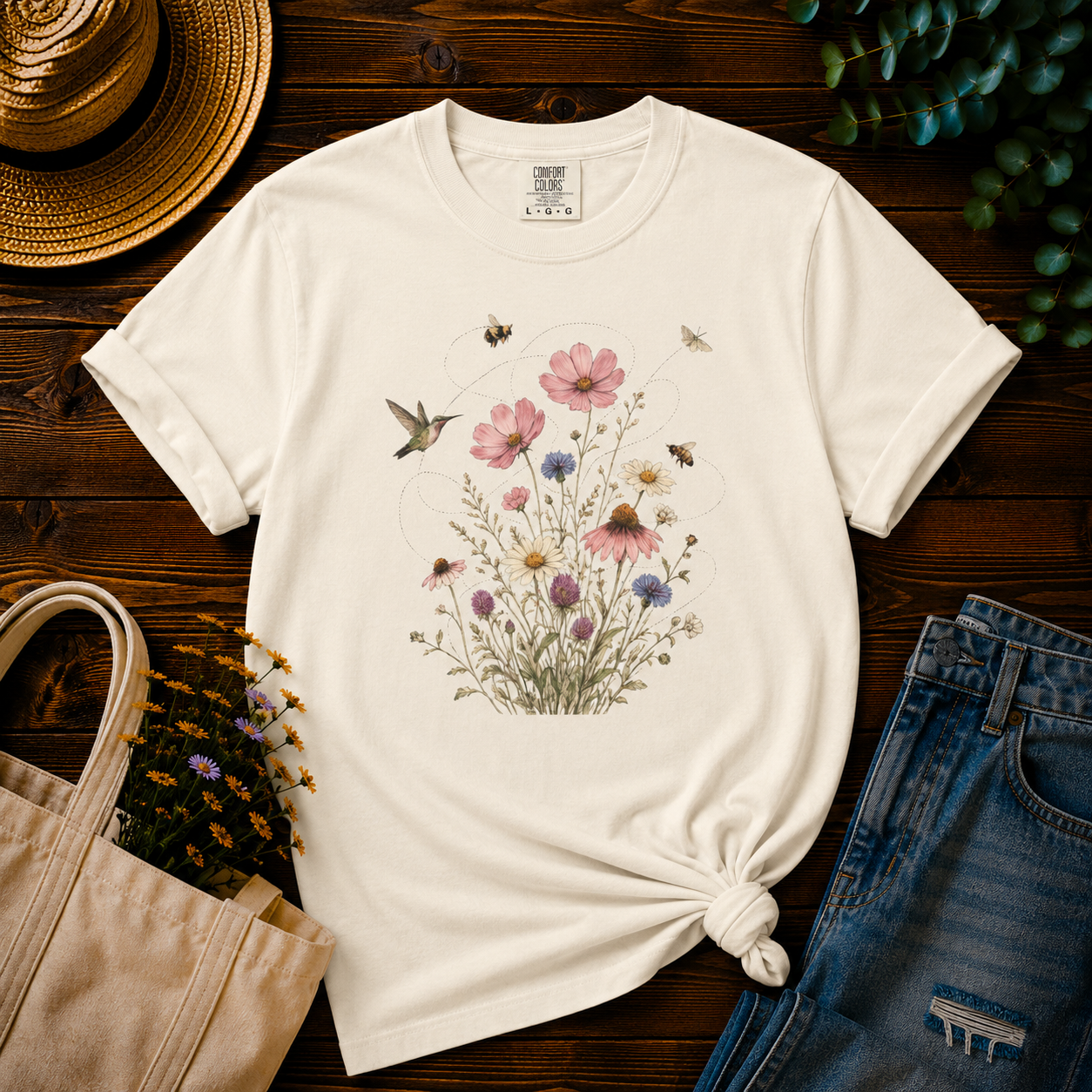 Wildflower Bouquet Hummingbird Tee