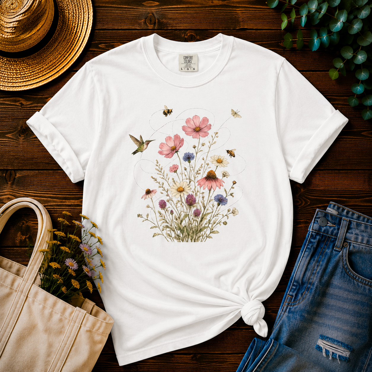 Wildflower Bouquet Hummingbird Tee