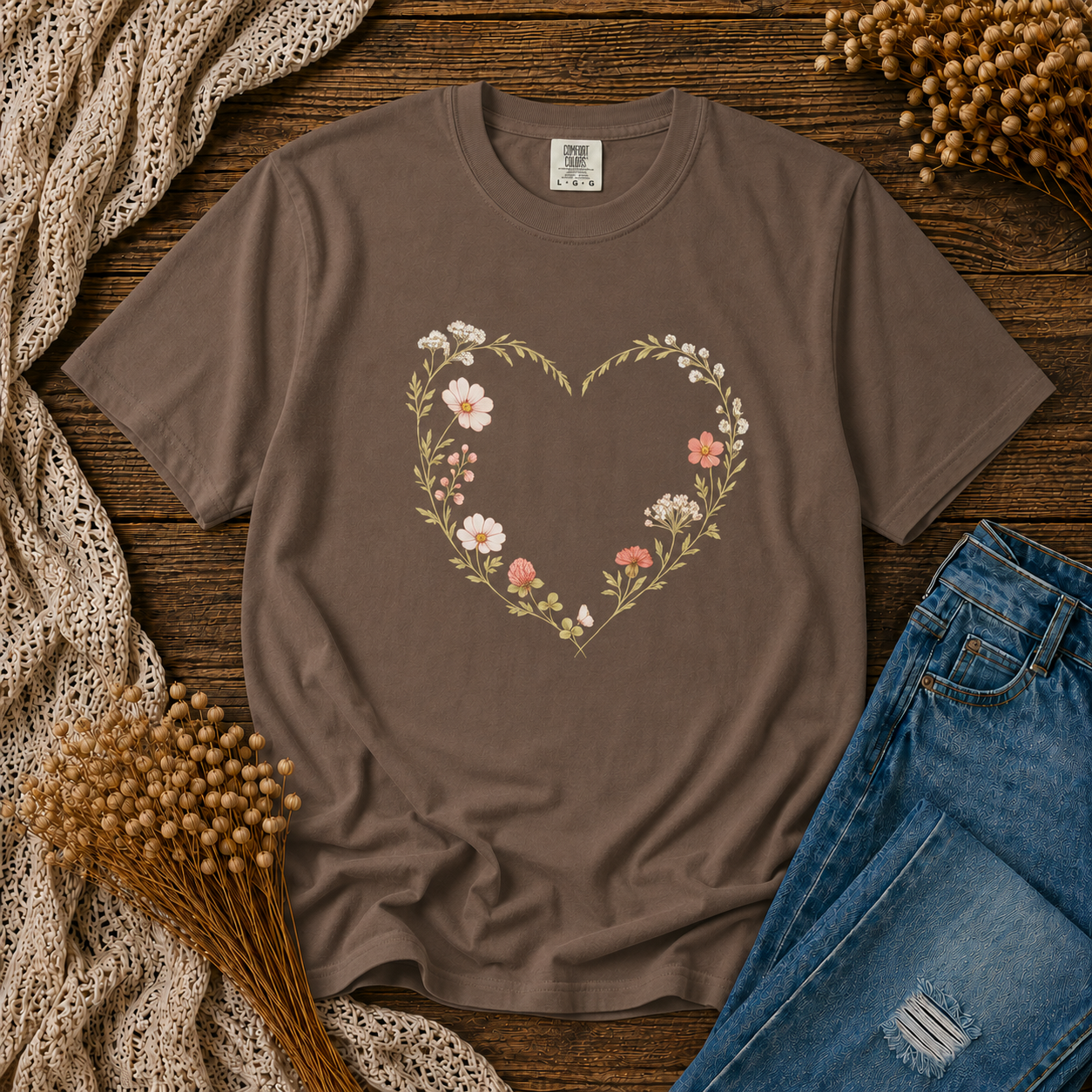 Wildflower Heart Wreath Tee