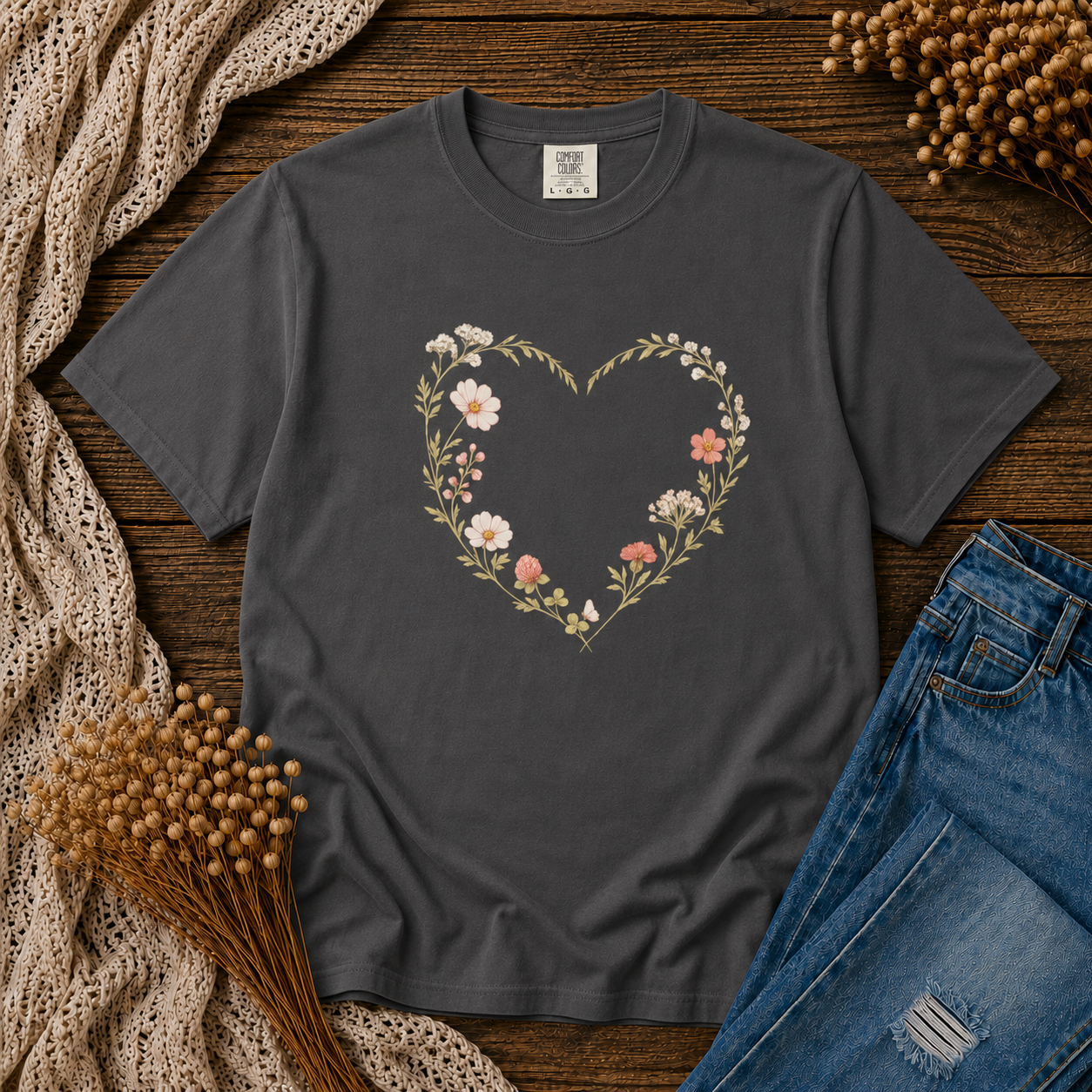 Wildflower Heart Wreath Tee
