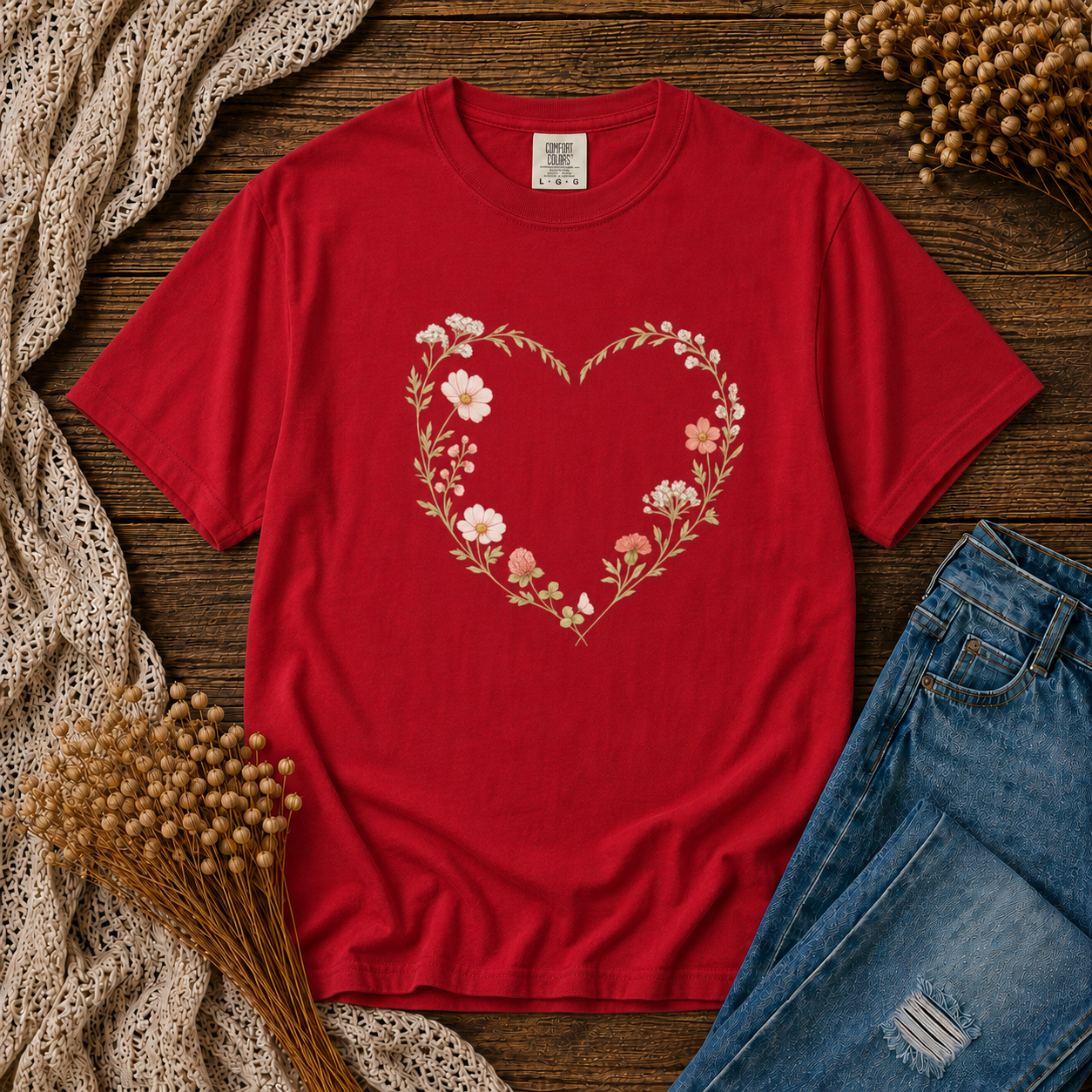 Wildflower Heart Wreath Tee
