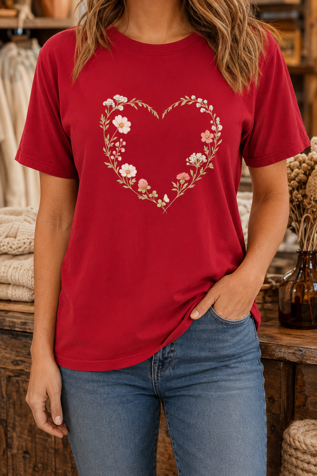 Wildflower Heart Wreath Tee