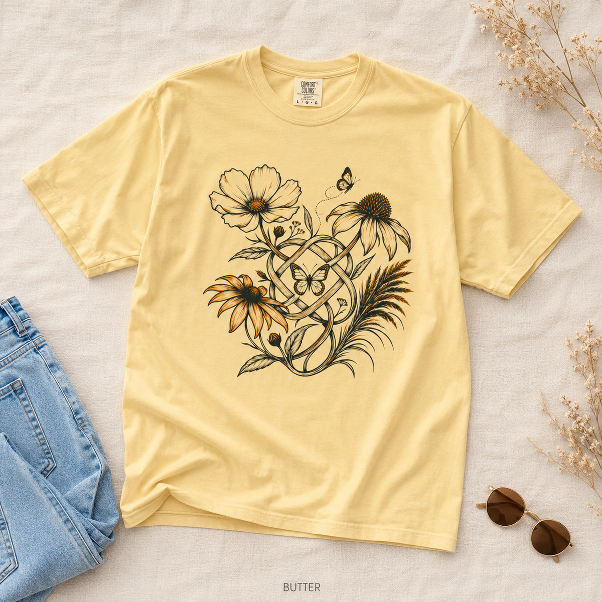 Wildflower Love Knot Botanical T-Shirt