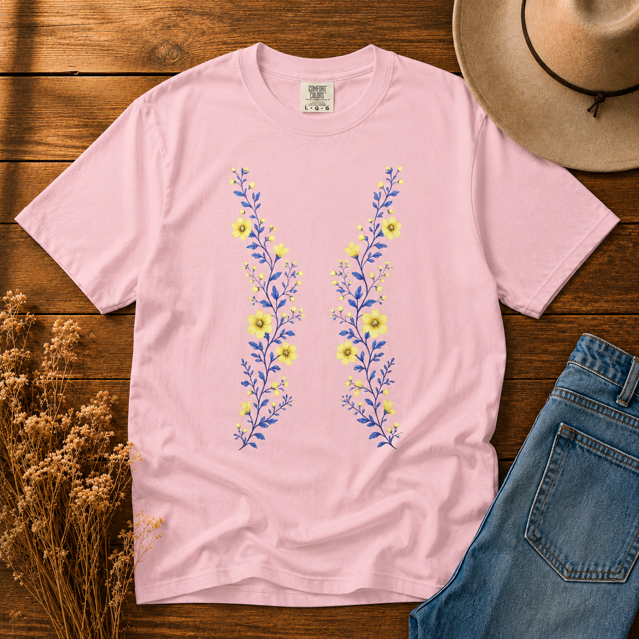Yellow Wildflower Trellis Tee